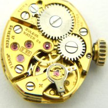 4u2fix Bulova 5bd Cal 17 Jewel Watch Movement Good Balance, Hs & Ms Running