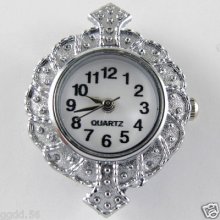 5pcs Fashionable Arrive Quartz Silver Tone Watch Faces For Beading W04