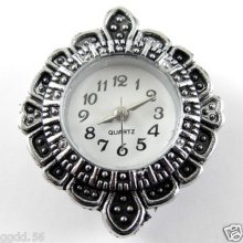 5pcs Fashionable Arrive Quartz Silver Tone Watch Faces For Beading W01