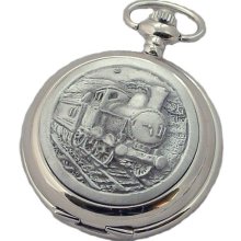 A E Williams Steam Train Mens Quartz Pocket Watch With Chain