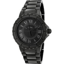 A_line Watch 20016 Women's Marina Black Dial Black Ion Plated Stainless Steel