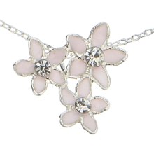Accessorize Sterling Silver Flower Cluster Necklace Pink One Size