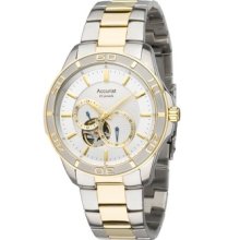 Accurist Pure Precision Mens 21 Jewel Automatic Watch Mb911s Two Tone Bracelet