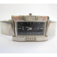 Adec Rectangular Case Black Dial Quartz Ladies Watch