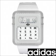 Adidas Digital Adh4055 Grey Rectangle Dial White Watch