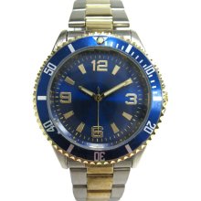 ADVANCE WATCH COMPANY LTD. Mens Watch with Round Case, Blue Bezel and