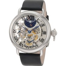 Akribos Xxiv Ak451ss Dual Time Mechanical Leather Strap Mens Watch