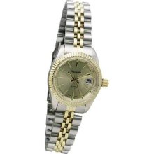 Alex Navarre Ladies Quartz Watch Gold Dial Two Tone Ban