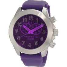 Android Men's Euxine 3 AD524BPU Purple Rubber Quartz Watch with Purple Dial