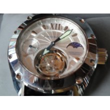 Android Tungsten Mech Skeleton Heart Tourbillion Power Rsv Gmt Watch Moonphase
