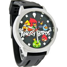 Angry Birds XL Multi-Bird Dial Rubber Band Quartz Metal Watch ANB016S