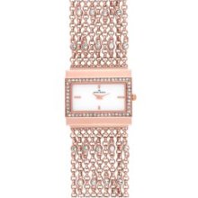 Anne Klein Medium Pink Rectangular Case and Chain Bracelet