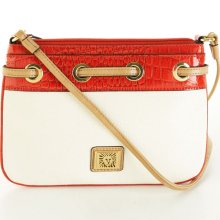 Anne Klein Prep Classic Crossbody-Cream/Orange- Cream/Orange