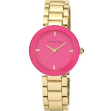 Anne Klein Watch, Womens Pink Dial Gold-Tone Bracelet 32mm Ak-1290PKGB