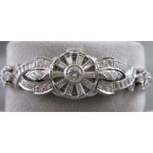 Antique 5.50ctw Diamond Platinum Hamilton Hidden Lid Watch 15mm 6.50
