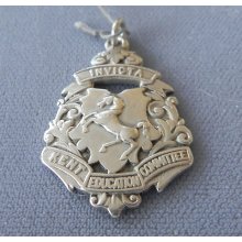 Antique Edwardian Sterling Silver Rearing Horse Watch Awards Medal 1905