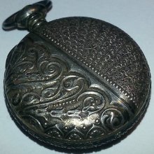 Antique Solid Silver Pocket Watch Case Circa 1890, Use Like Big Case For Drugs