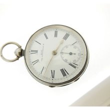 Antique Sterling Silver Pocket Watch Waltham Key Wind