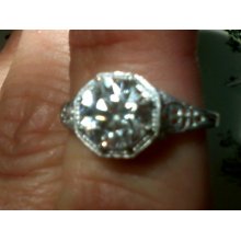 Antique Style 8mm Old European Cut Engagement Ring