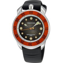 Appetime Unisex Ripplio Stainless Watch - Black Rubber Strap - Black Dial - APPSVJ211082