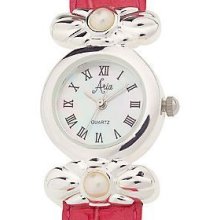 Aria Ladies Watch,mother Of Pearl & Sterling Silver.925 & Fresh Water Pearls,new