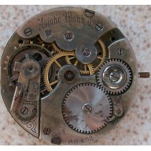 Asiatic Watch Co Pocket Watch Movement & Dial Chronometer 43 Mm Balance Broken