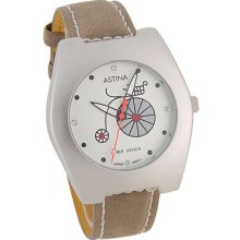 Astina 0059 Analog Women's Watch With Fauxy Leather Band Light Brown