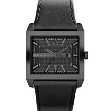AX Armani Exchange Rectangular Leather Strap Watch, 43mm x 36mm