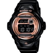 Baby-g Watch, Womens Digital Black Resin Strap 43x46mm BG169G-1