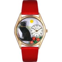 Basking Cat Yellow Leather And Goldtone Watch ...