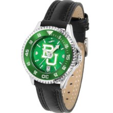 Baylor Bears Competitor Ladies AnoChrome Watch with Leather Band and Colored Bezel