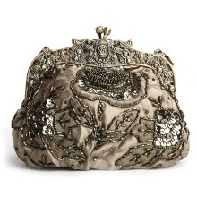 Beaded Vintage Evening Bag with Antique Frame