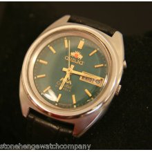 Beautiful Men's Vintage 21j Orient All Stainless Steel Autowind Wristwatch