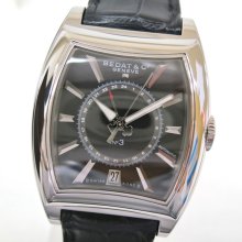 Bedat & Co No.3 Wristwatch SS Leather Black Silver Mens
