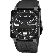 Bell & Ross Men's 'aviation' Black Dial Black Rubber Strap Watch Br03-typecarbon