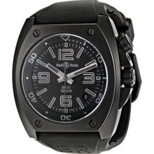 Bell And Ross Phantom Black Dial Automatic Black Rubber Mens Watch Br0292caph