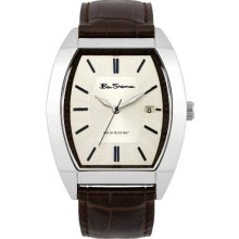 Ben Sherman Men's Quartz Watch With Beige Dial Analogue Display And Brown Leather Strap R955