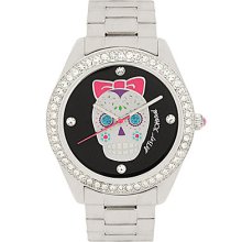 Betsey Johnson Silvertone Skull Watch