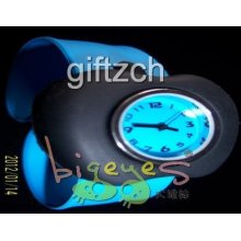 Black Apple Children Kids Silicon Slap Wristband Sport Birthday Holiday Watch