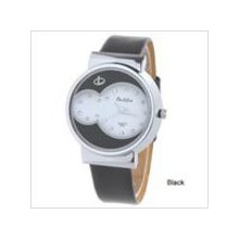 Black - Chic Quartz Watch with Rhinestones Decor for Lady