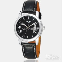 Black Eyki E-times Leather Quartz Watch Lover's Watch Fashion Style