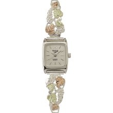 Black Hills Gold Watches - Ladies Silver Tone Watch Black Dial
