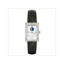 Black Leather Dallas Mavericks Watch with Cz Frame