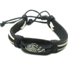 Black Leather Drawstring Bracelet