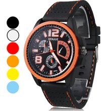 Black Men's Silcone Analog Quartz Wrist Watch