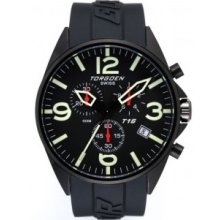 Bnib Torgoen Swiss T16 Mens Pilot Watch Black Faced 45mm Case T16301
