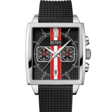 BOSS Black 'HB1005' Multifunction Square Dial Strap Watch Black