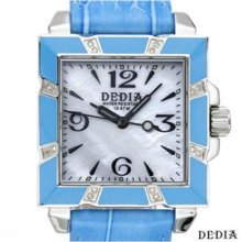 Brand New DEDIA Diamond Stainless Steel and Leather Watch - blue