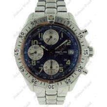 Breitling Colt Chronograph A13035.1 Blue Dial Ss Automatic Men's Swiss Watch