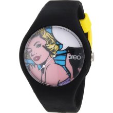 Breo Classic Girl's Quartz Watch With Multicolour Dial Analogue Display And Black Rubber Strap B-Ti-Clcm7